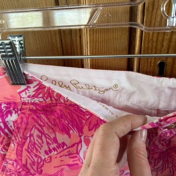 Lilly Pulitzer 0 Shorts Pink Tropical The Buttercup Shorty Scallop Rule Breakers - Picture 6 of 12
